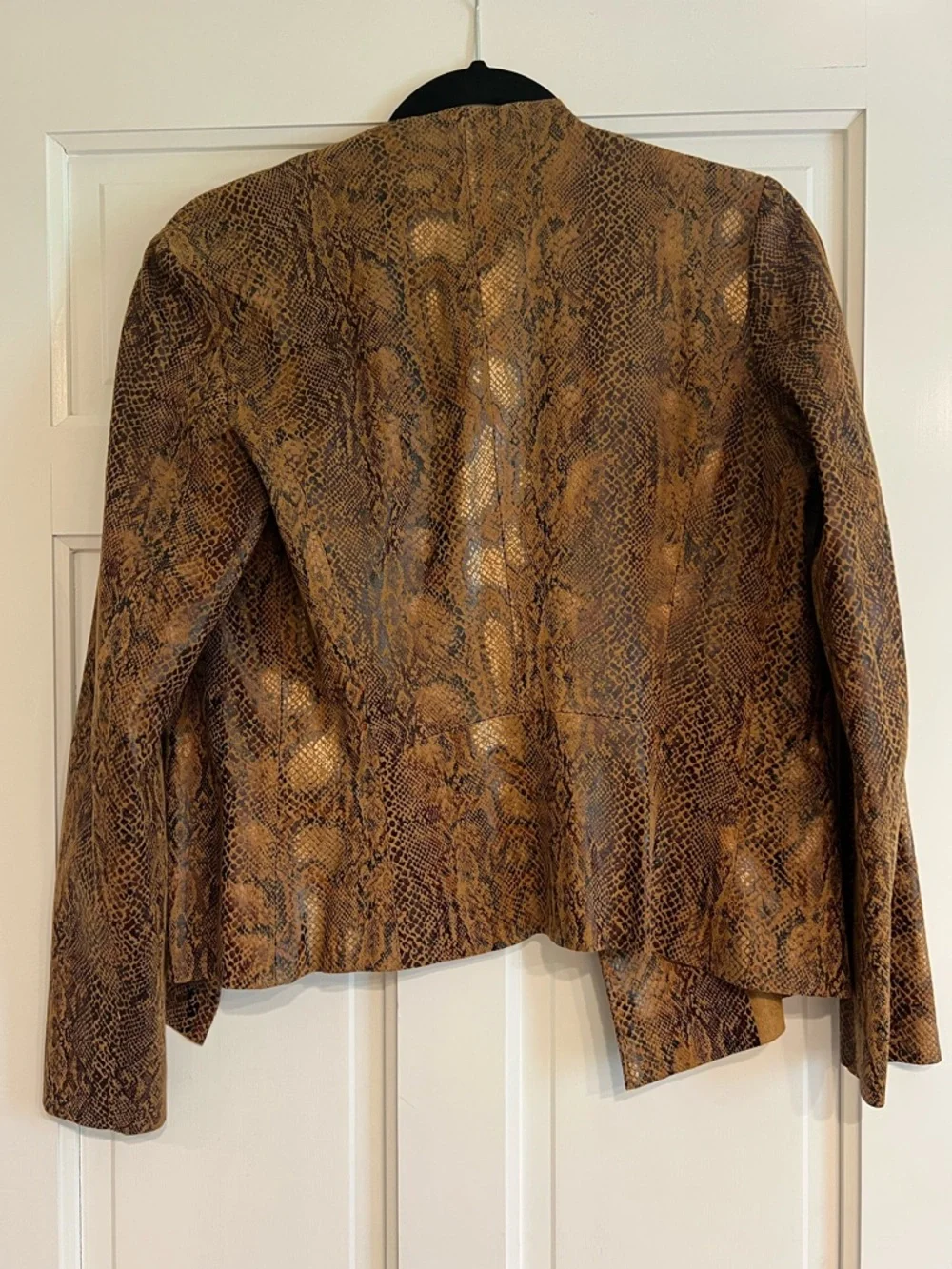 Zara Snakeskin Suede Open Jacket